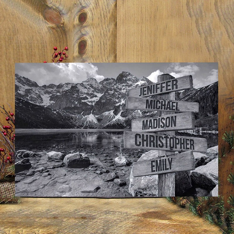 Personalised Last Name Birth Date Vintage Street Sign Multiple Names Premium Canvas Wall Art Best Gift