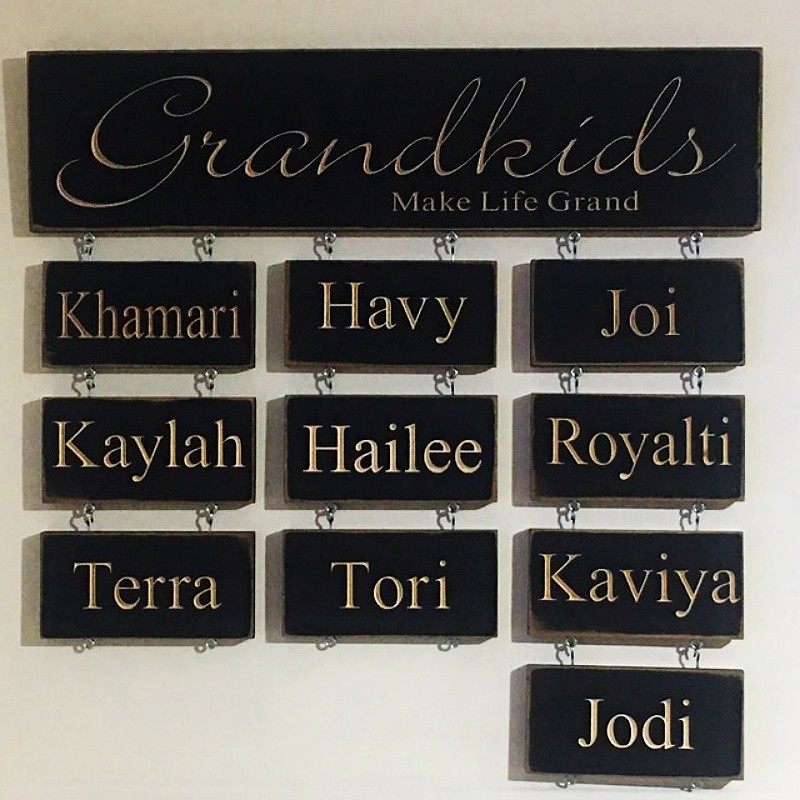 Personalised Grandparent Sign with Grandchildren's Names For Christmas Gift