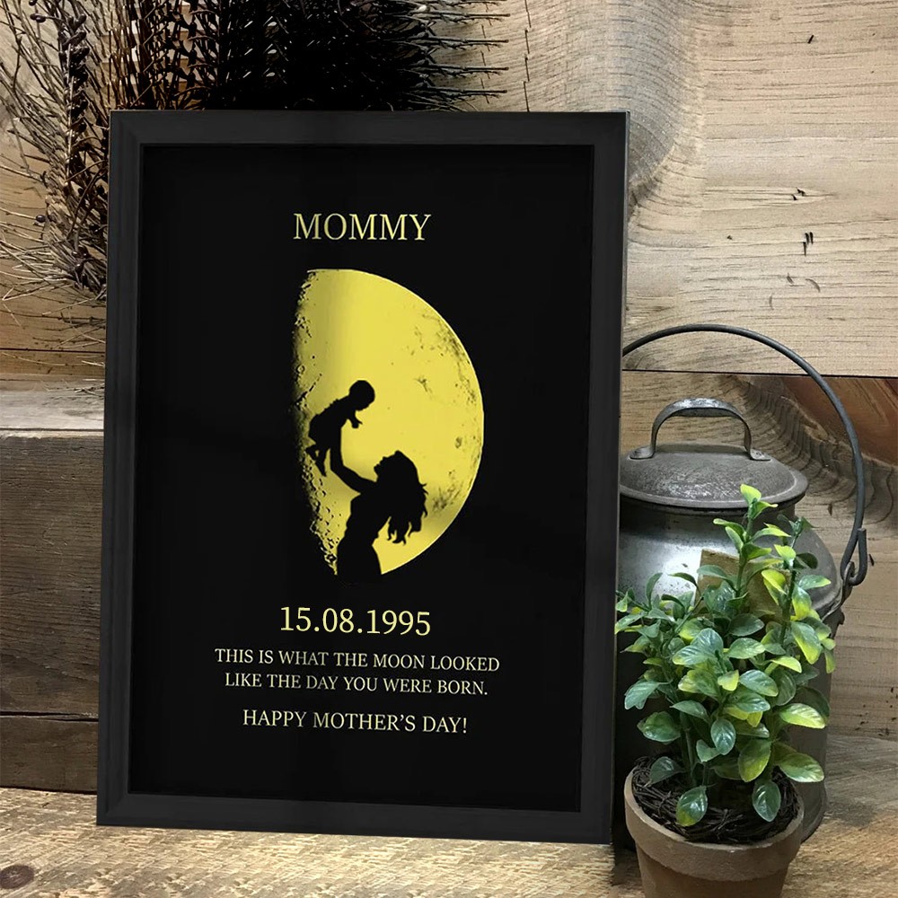 Custom Moon Phase Art Frame For Mum Grandma Christmas Gift