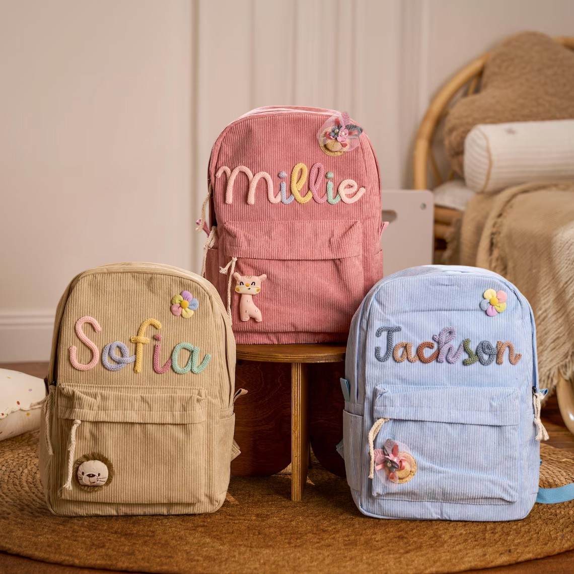 Custom Kids Backpack With Name Toddler School Bag For Girls Boys Back To School Gift