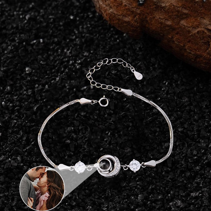 Personalised Projection Bracelet With Photo Inside For Couple Valentine's Day Gifts