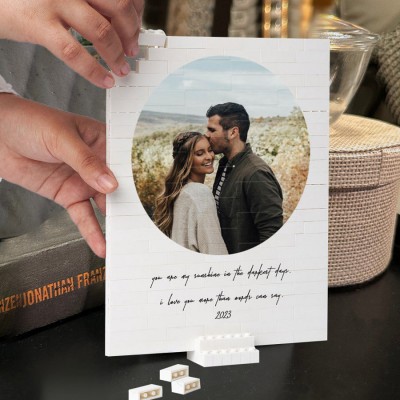 Personalised Photo Building Block Puzzle For Couples Valentine's Day Gift