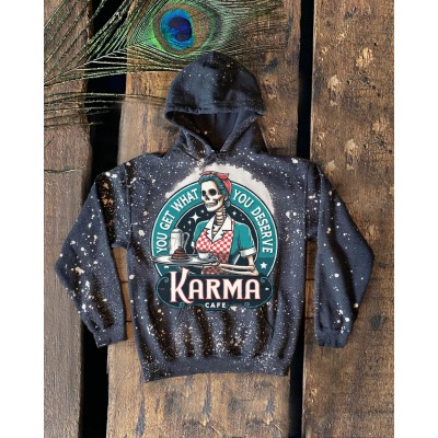 Halloween Skeleton Karma Vintage Sweatshirt Hoodie For Gift Ideas