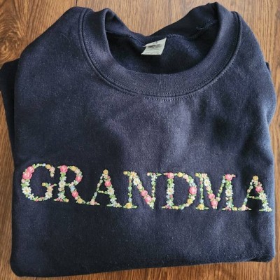 Custom Grandma Embroidered Sweatshirt Hoodie Gift Ideas For Christmas Family Gift
