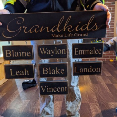 Personalised Grandparent Sign with Grandchildren's Names For Christmas Gift