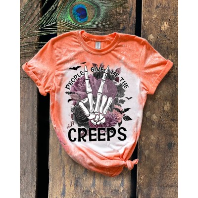 Halloween People Give Me The Creeps Vintage Sweatshirt Hoodie For Gift Ideas