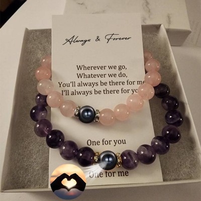 Personalised Magnetic Memory Bracelet For Couples Valentine's Day Birthday Wedding Gifts