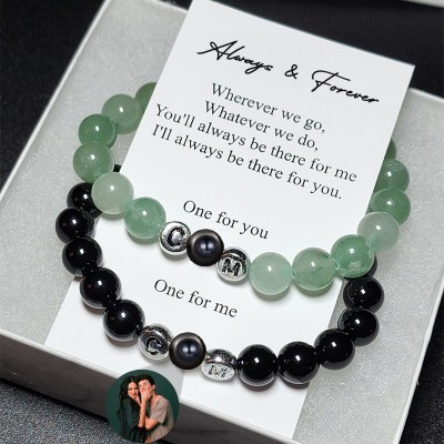 Personalised Photo Projection Charm Matching Bracelets With Memory For Her Wedding Day Gifts