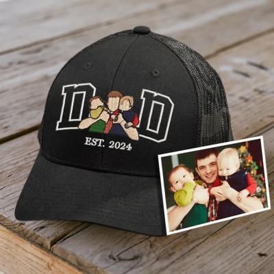 Custom Photo Embroidered Dad Cap For Father's Day Gift
