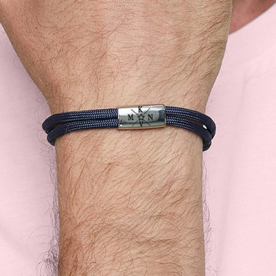 Personalised Men's Bracelet with Bead For Husband Boyfriend Dad Gift Ideas