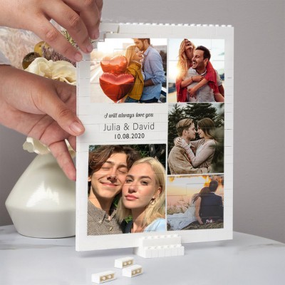 Personalised Photo Building Block Puzzle For Couples Valentine's Day Gift