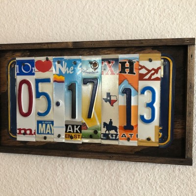 Personalised License Plate Sign For Anniversary Weddings Family Gift