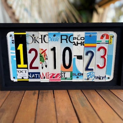 Personalised License Plate Sign For Anniversary Weddings Family Gift