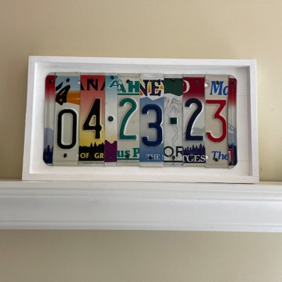 Personalised License Plate Sign For Anniversary Weddings Family Gift
