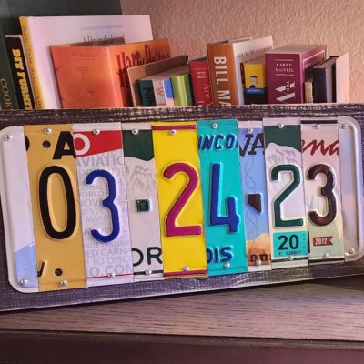 Personalised License Plate Sign For Anniversary Weddings Family Gift