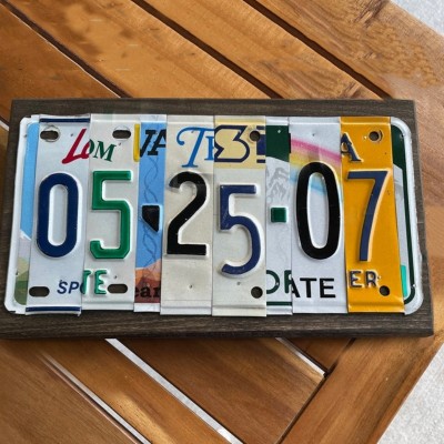 Personalised License Plate Sign For Anniversary Weddings Family Gift