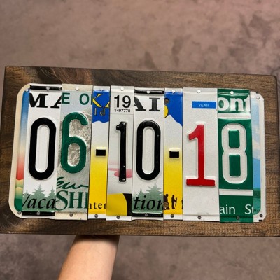 Personalised License Plate Sign For Anniversary Weddings Family Gift