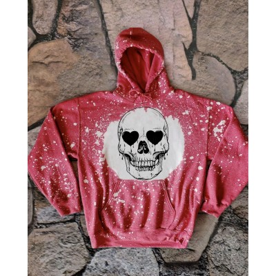 Skull and Hearts Vintage Sweatshirt Hoodie For Gift Ideas