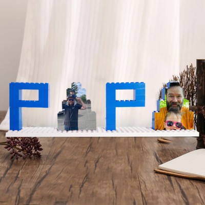 Personalised Photo Building Block Puzzle For Papa Father's Day Gift