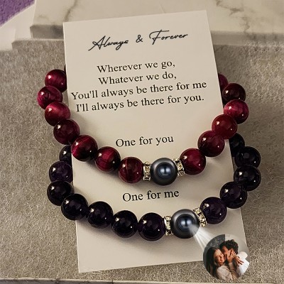 Personalised Magnetic Connection Love Bracelets With Unique Photo Memory For Couples Valentine's Day