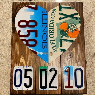 Personalised Couple License Plate Sign For Anniversary Valentine's Day Gift