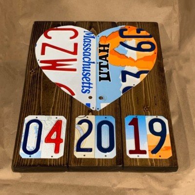 Personalised Couple License Plate Sign For Anniversary Valentine's Day Gift