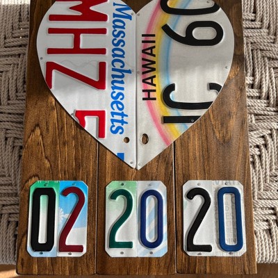 Personalised Couple License Plate Sign For Anniversary Valentine's Day Gift