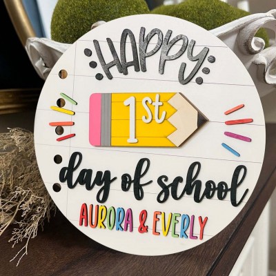 Personalised Interchangeable Back to School Sign 1st Day of School Photo Prop