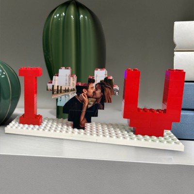 Personalised Photo Building Block Puzzle For Couples Valentine's Day Gift