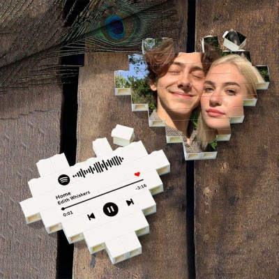 Personalised Photo Building Block Puzzle For Couples Valentine's Day Gift