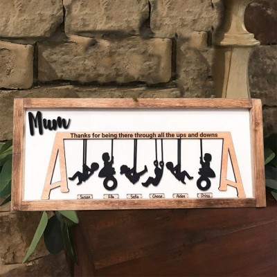 Custom Family Swing Set Sign Thank You for the Ups and Downs For Mum Grandma Christmas Gift