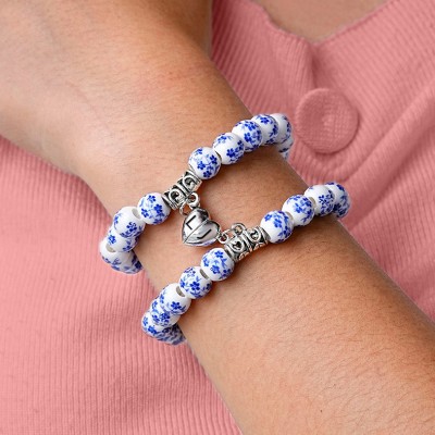Personalised Couples Magnetic Matching Bracelet with Custom Photo Projection Charm For Anniversary