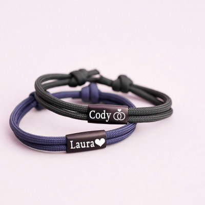 Personalised Men's Bracelet with Bead For Him Valentine's Day Gift