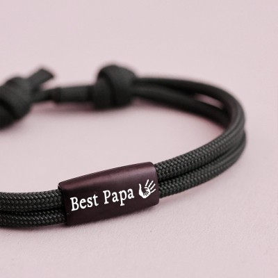 Personalised Men's Bracelet with Bead For Papa Father's Day Gift Ideas