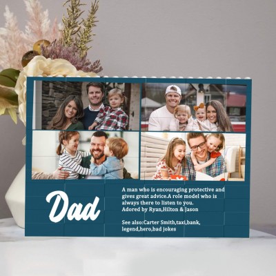 Personalised Photo Building Block Puzzle For Dad Father's Day Gift