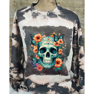Skull Gothic Sweatshirt Hoodie For Halloween Gift Ideas