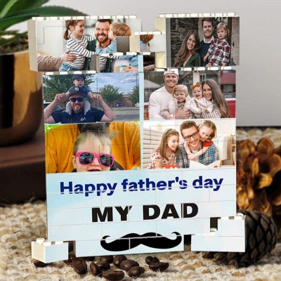 Personalised Photo Building Block Puzzle For Dad Father's Day Gift