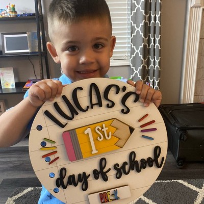 Personalised Interchangeable Back to School Sign 1st Day of School Photo Prop