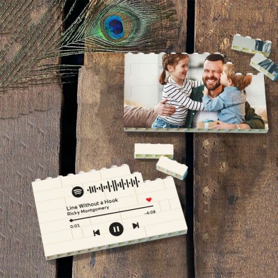 Personalised Photo Building Block Puzzle For Dad Father's Day Gift