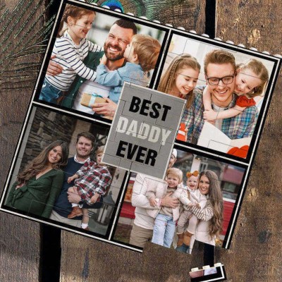 Personalised Photo Building Block Puzzle For Dad Father's Day Gift