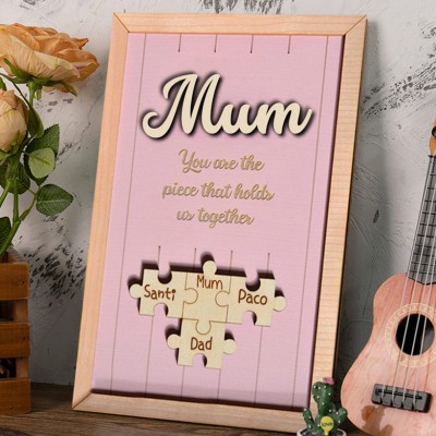 Personalised Mum Puzzle Sign Unique Wood Sign For Mother's Day Gift