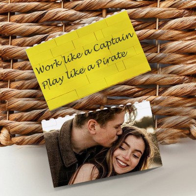 Personalised Photo Building Block Puzzle For Couples Valentine's Day Gift