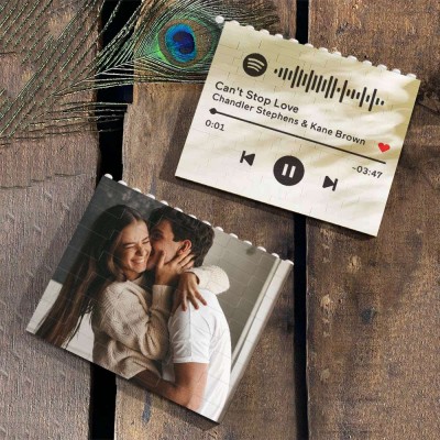 Personalised Photo Building Block Puzzle For Couples Valentine's Day Gift