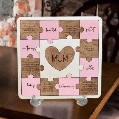 Personalised Mum Puzzle Sign Unique Wood Sign For New Mum or Mum To Be Gift