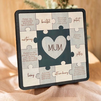 Personalised Mum Puzzle Sign Unique Wood Sign For New Mum or Mum To Be Gift