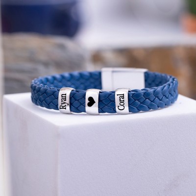 Personalised Men's Bead Bracelet  Gift For Boyfriend Husband Gift Ideas