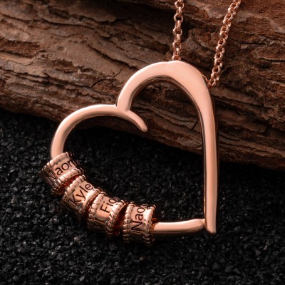 Personalised Heart Mum Necklace with Kids Names For Mother's Day Gift Ideas