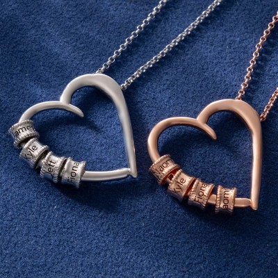 Personalised Heart Mum Necklace with Kids Names For Mother's Day Gift Ideas