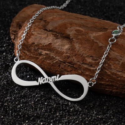 Personalised Multiple Kids Name Necklace With Birthstones For Mother's Day Gift