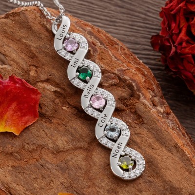 Personalised Mum Name Necklace with Birthstone Mother's Day Gift
